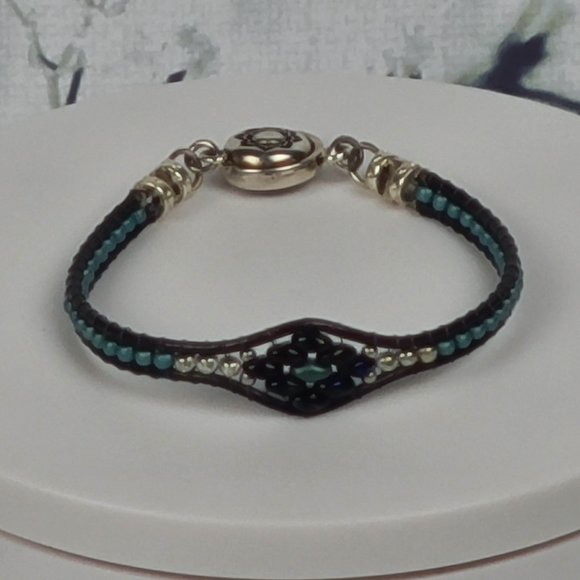 Leather & Bead Skinny Skinny Mini Bracelet - Picture 1 of 4